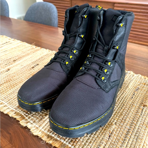 Dr Marten Combs Tech II Black Lace Up Combat Boots - Picture 1 of 3